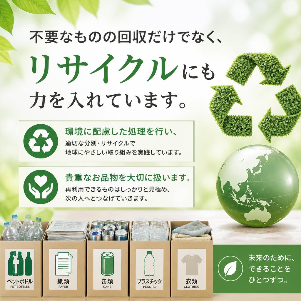 リサイクル回収にも対応