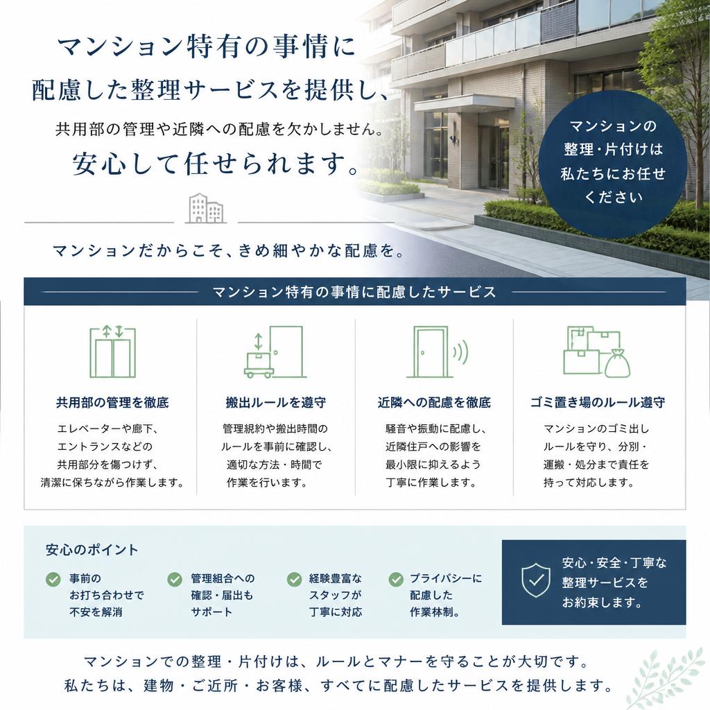 マンション整理もお任せ！