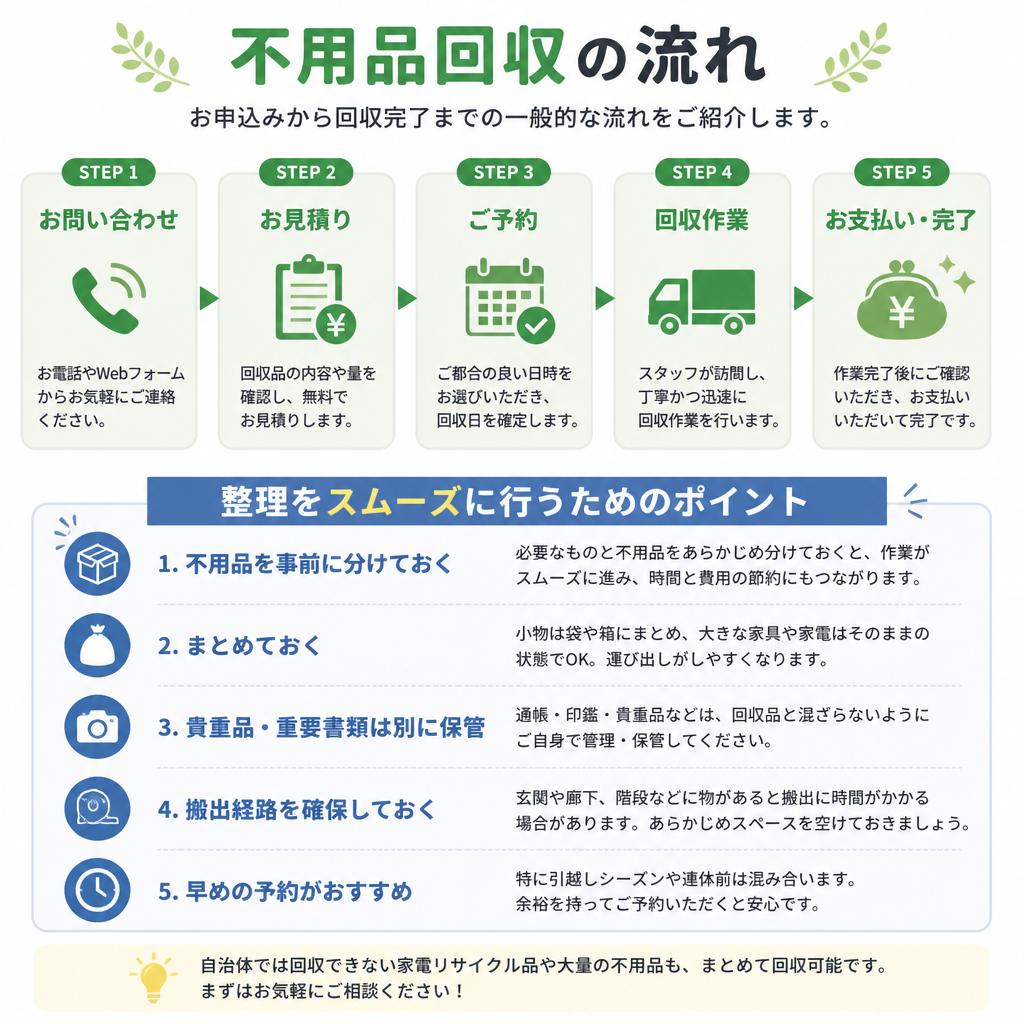不用品回収のスムーズなフロー
