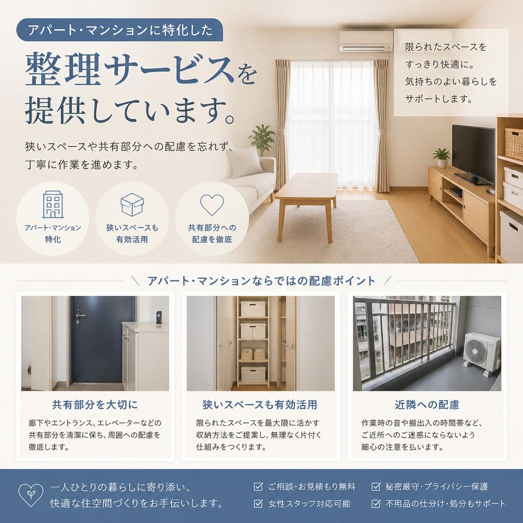 マンション整理もお任せください