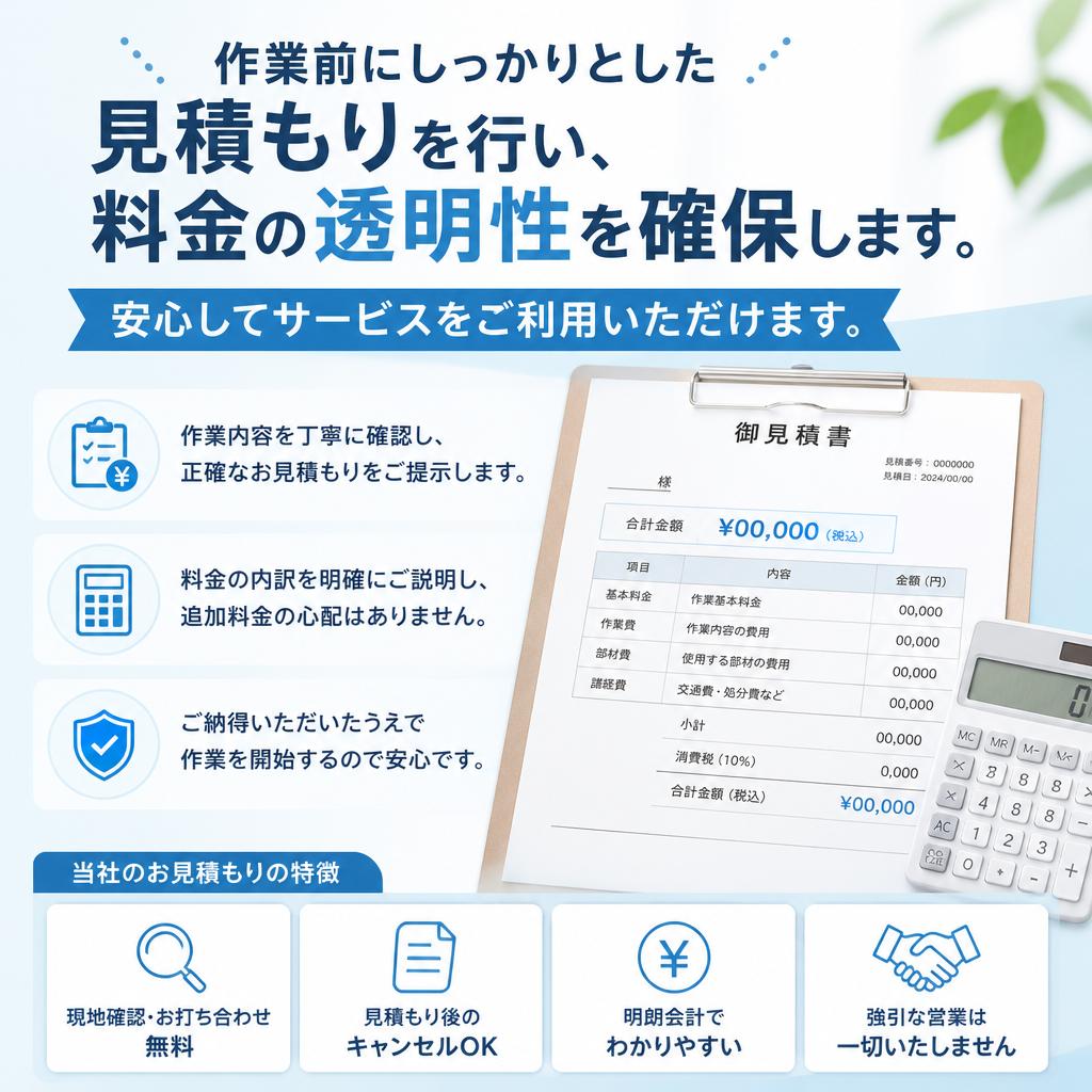 料金の透明性と明確な見積もり