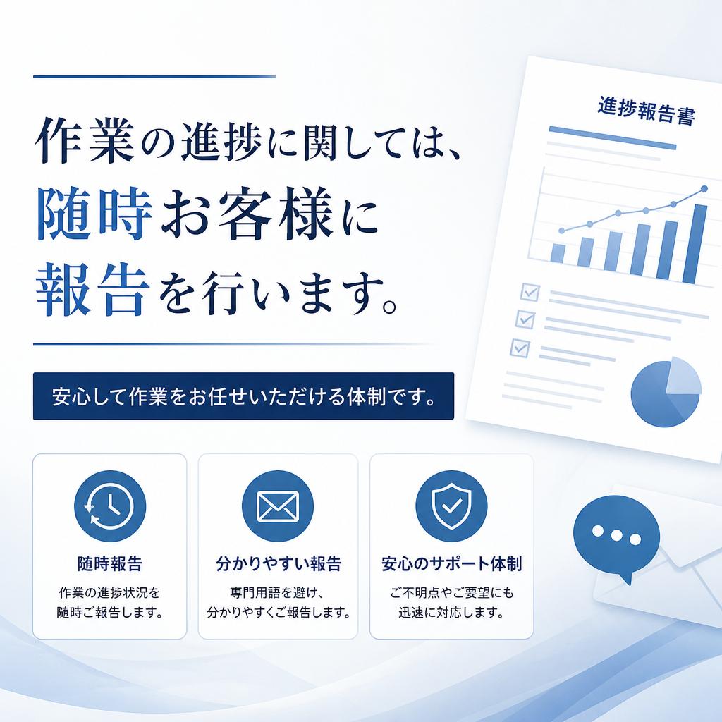 進捗の報告で安心