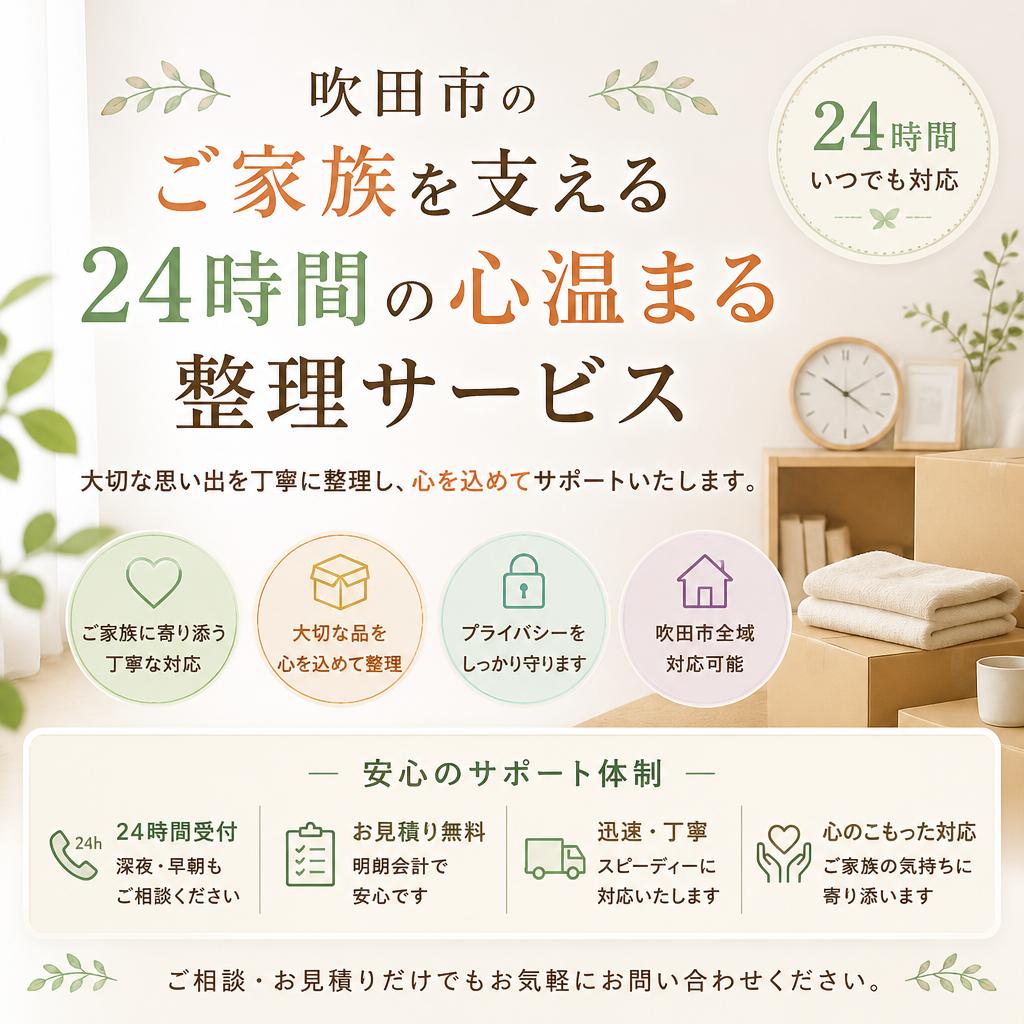 吹田市のご家族を支える24時間の心温まる整理サービス　有限会社レジェンズ