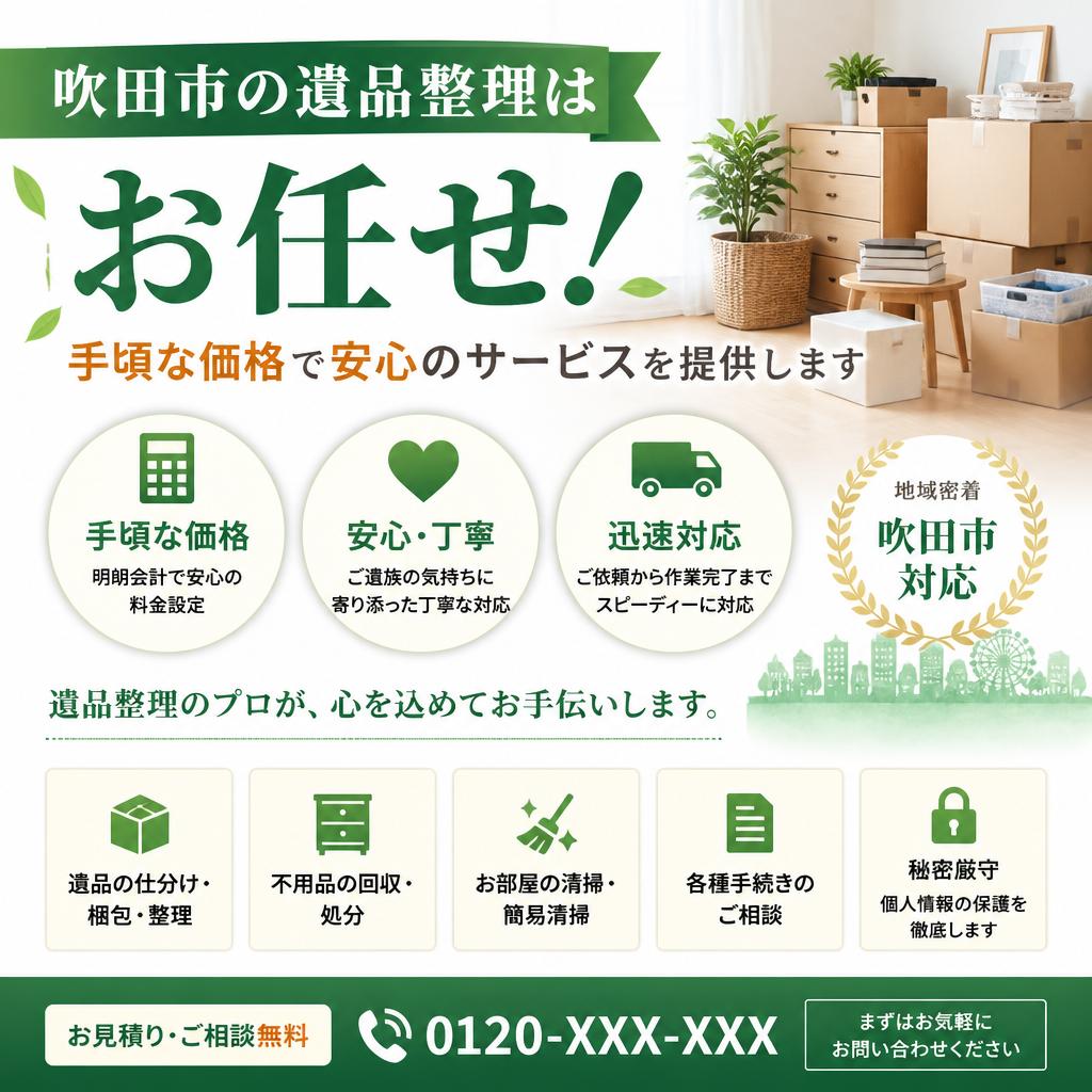 吹田市の遺品整理はお任せ！手頃な価格で安心のサービスを提供します。有限会社レジェンズ