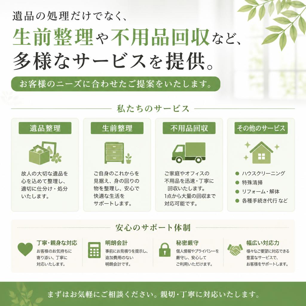 柔軟なサービス内容