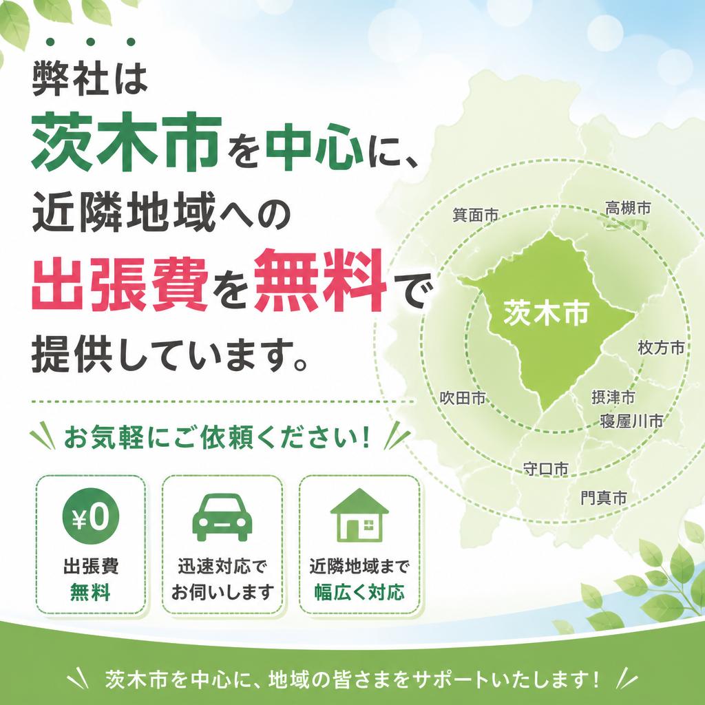 茨木市を中心に、出張費無料