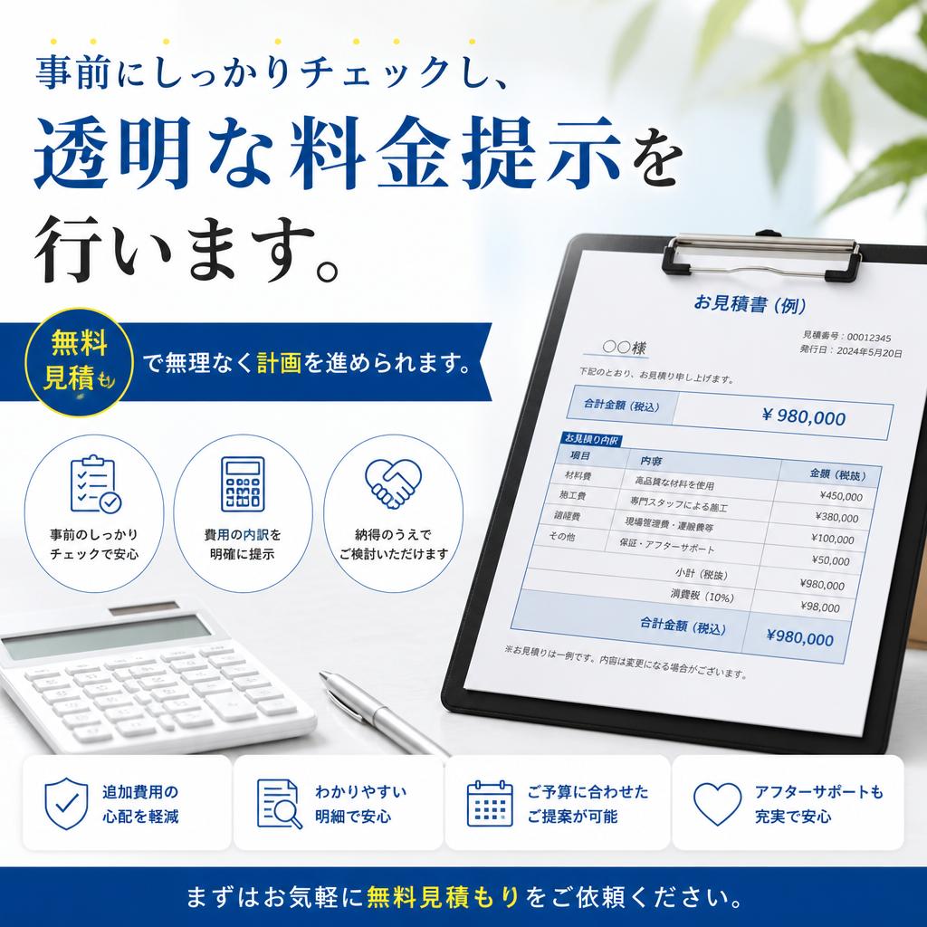無料見積もりで安心スタート