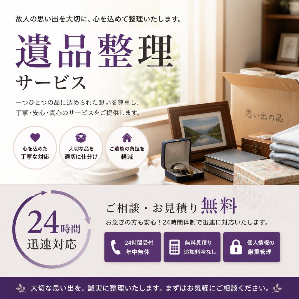 故人の思い出を大切に、24時間迅速対応の遺品整理サービス 有限会社レジェンズ