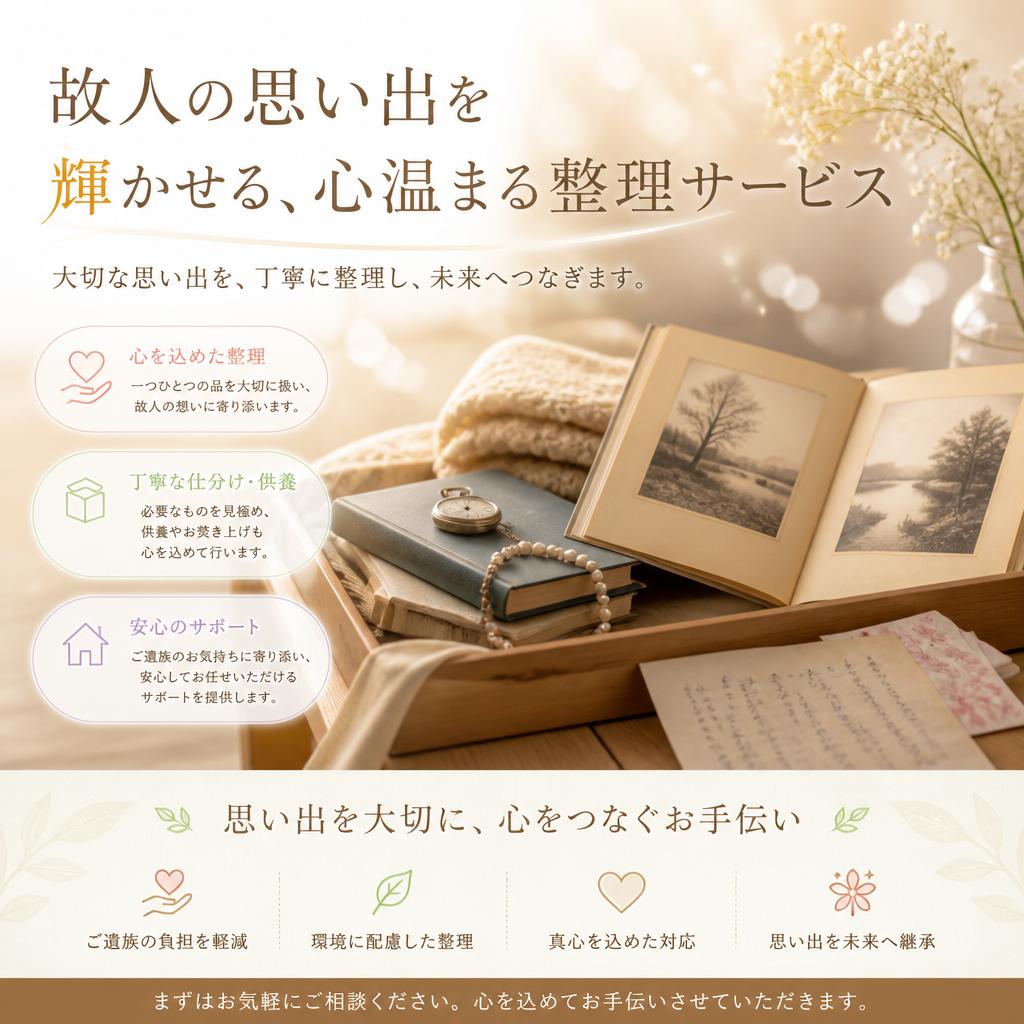 故人の思い出を輝かせる、心温まる整理サービス　有限会社レジェンズ